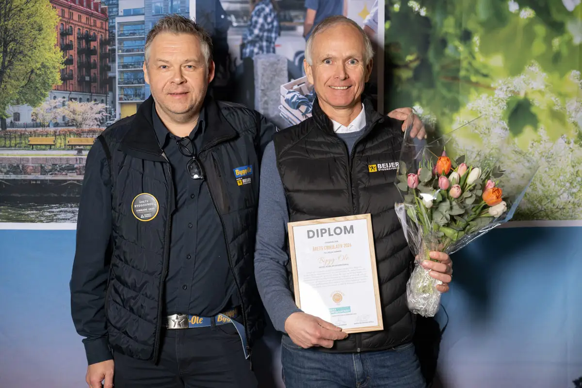 Vinnarna av Årets cirkulativ 2024 på Nacka Företagarträff – ByggOle Beijer